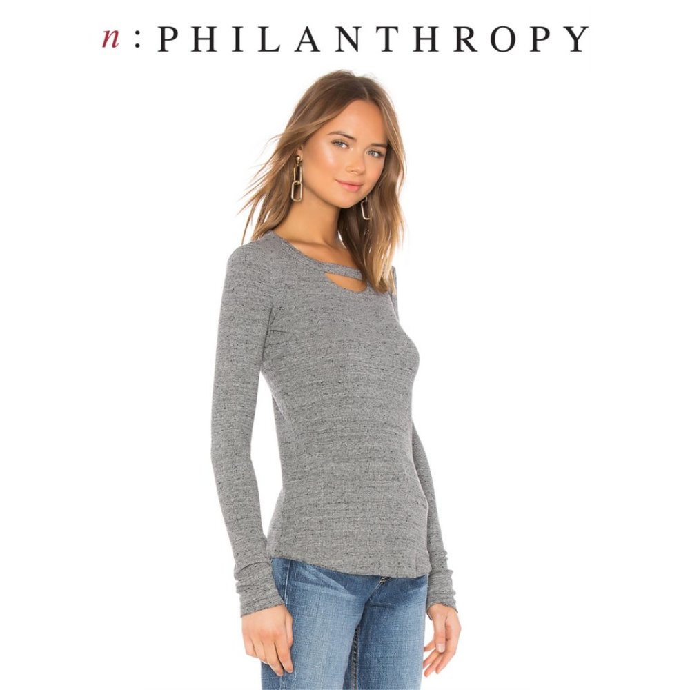 n:Philanthropy Dash Distressed Thermal Top